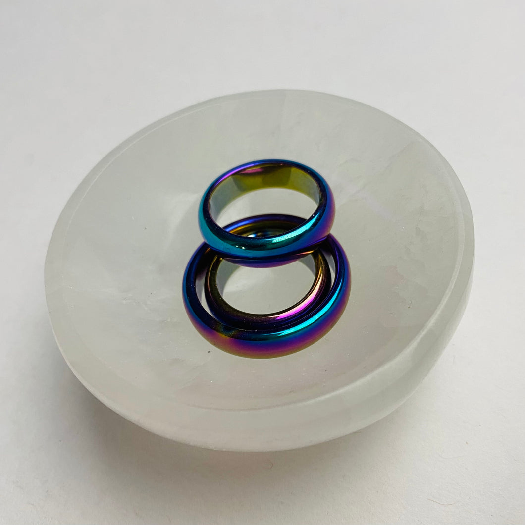 RAINBOW HEMATITE RING